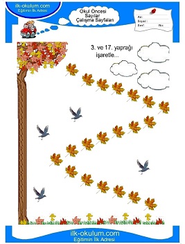 Çocuklar İçin Sayılar Çalışma Sayfaları 